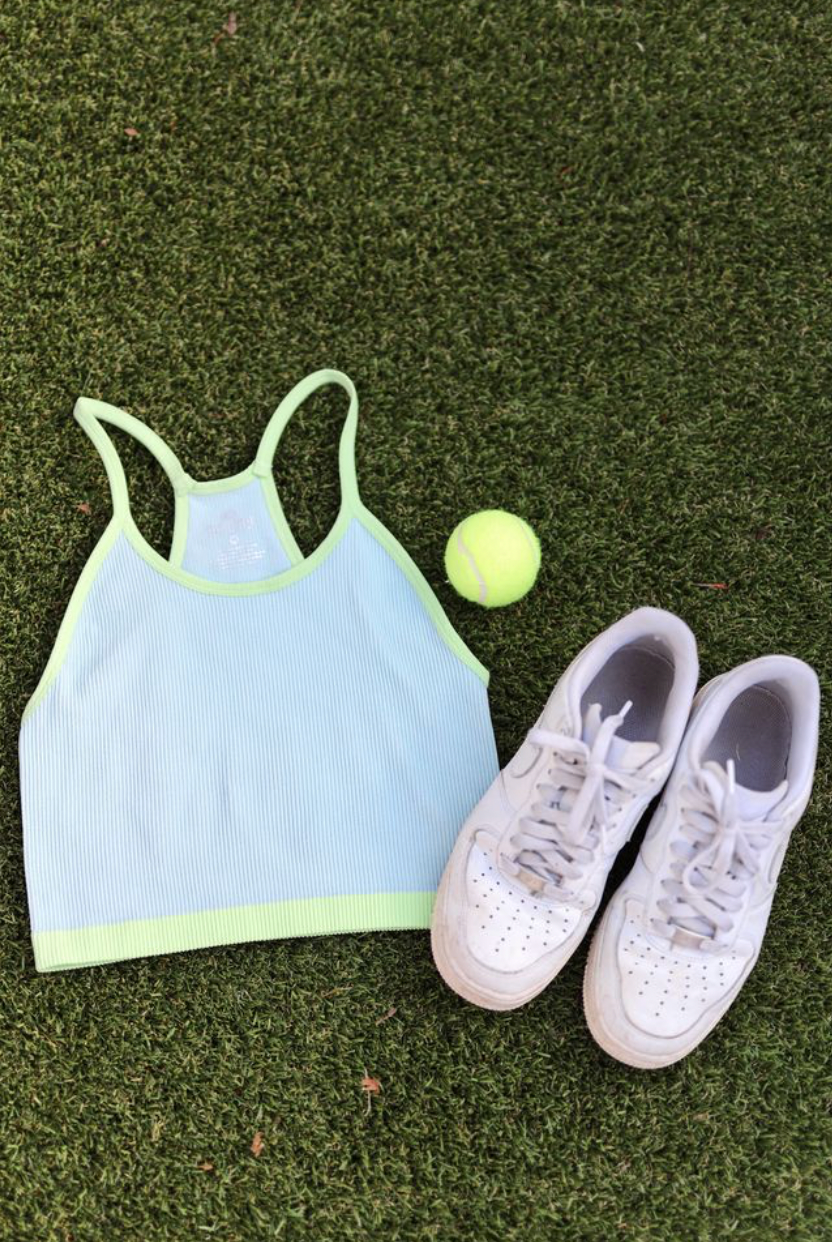 Pool Party (Sky Blue/Lime) Ribbed Bralette