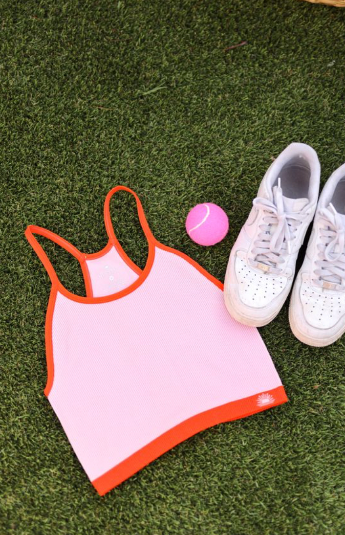 Pink Crush (Candy Pink/Sunset Orange) Ribbed Bralette
