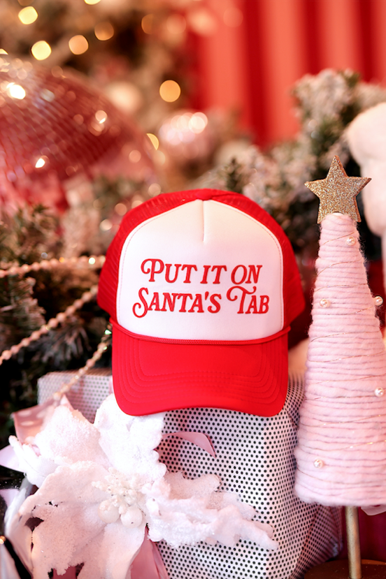Trucker Hat - Put It On Santa's Tab (Red)