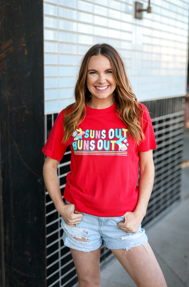 K&C - Suns Out Buns Out (Deep Coral) - Short Sleeve / Crew