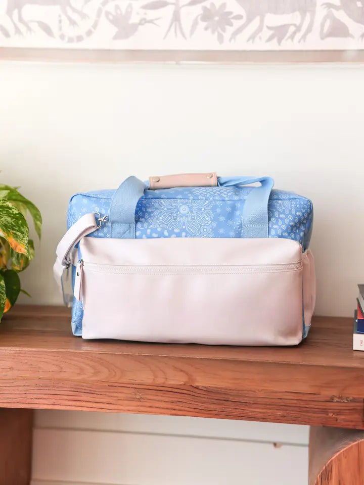 Duffle Bag - Remi Paisley WITHOUT Customization (Blue/Cream)