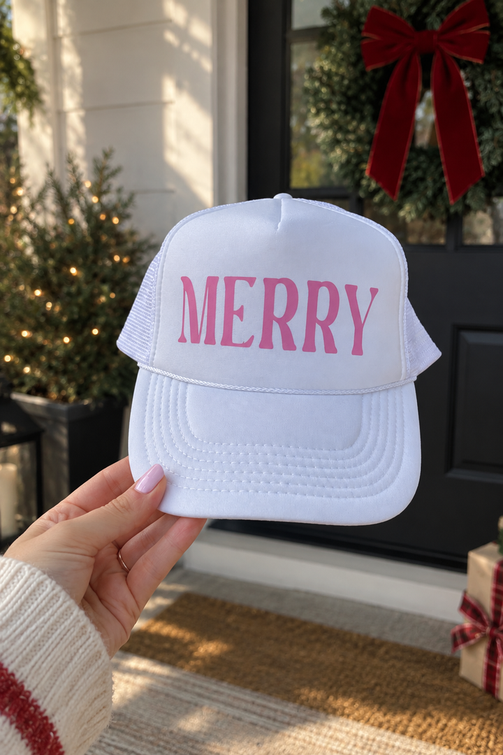 Merry Trucker Hat (White)