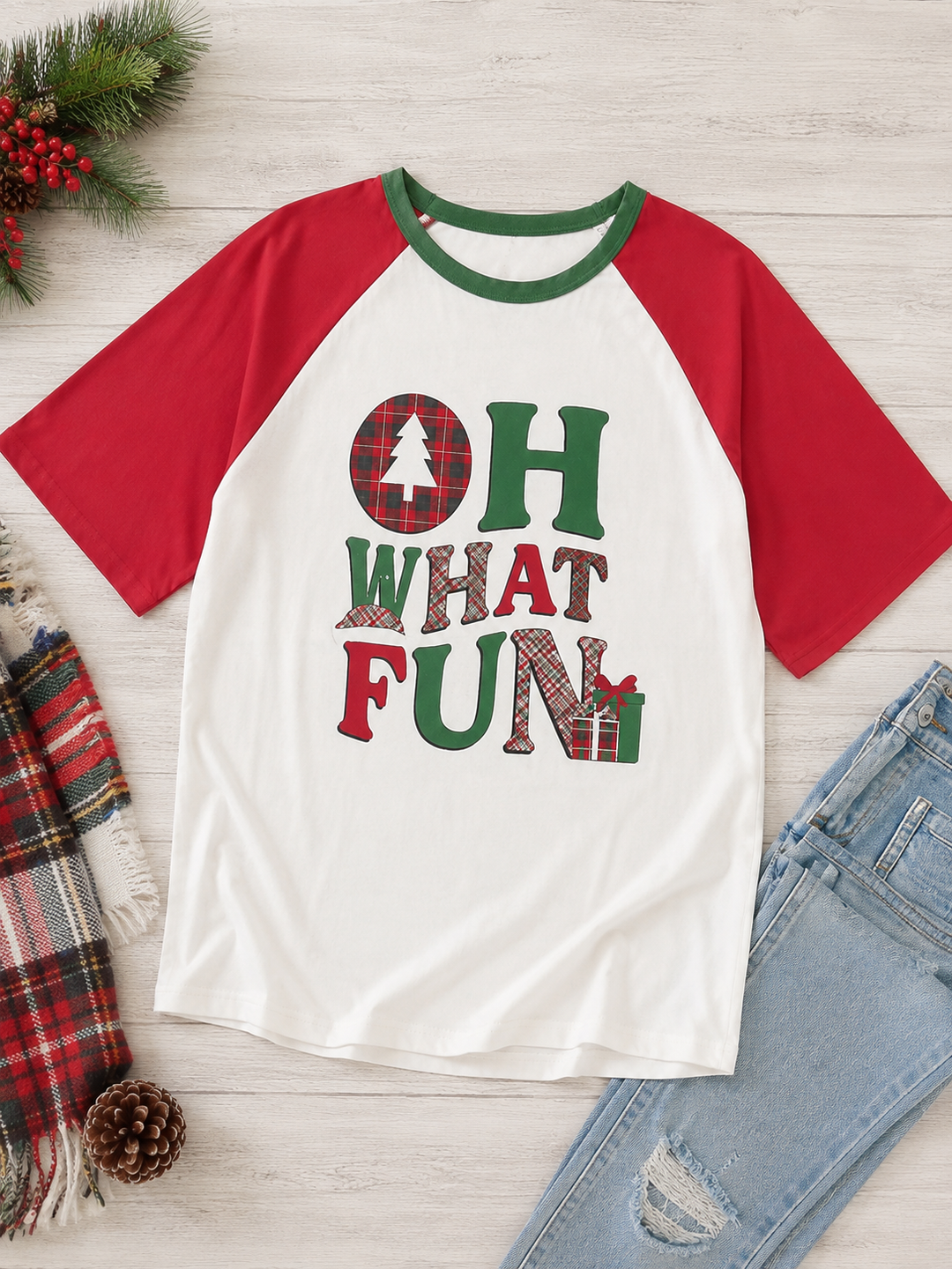 Oh What Fun Raglan Tee (Short Sleeve)