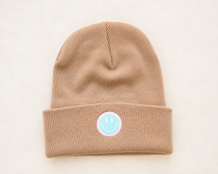 Beanie (Tan) - Happy