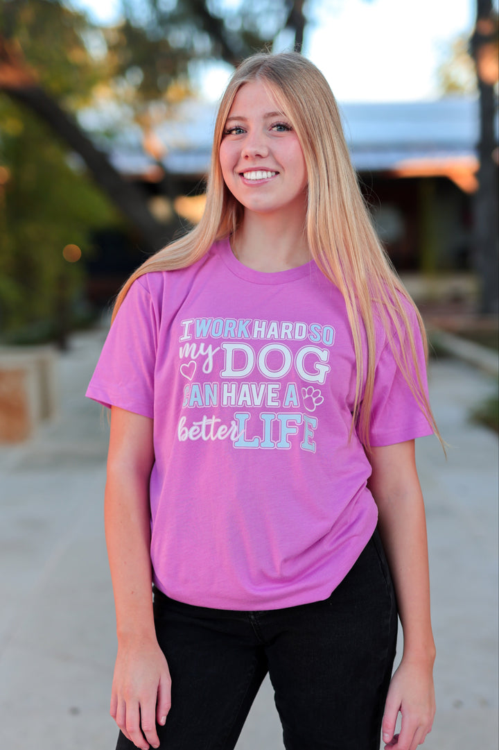 DogBetterLifeSSTee-HeatherRadientOrchid