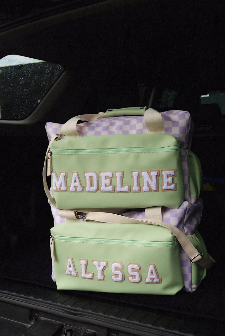 Custom Duffle Bag - Daydream Checkered (Lime/Lilac/Cream)