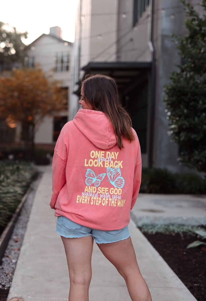 One Day You'll Look Back (Sunset) - "My Go To" Oversized Acid Washed Hoodie