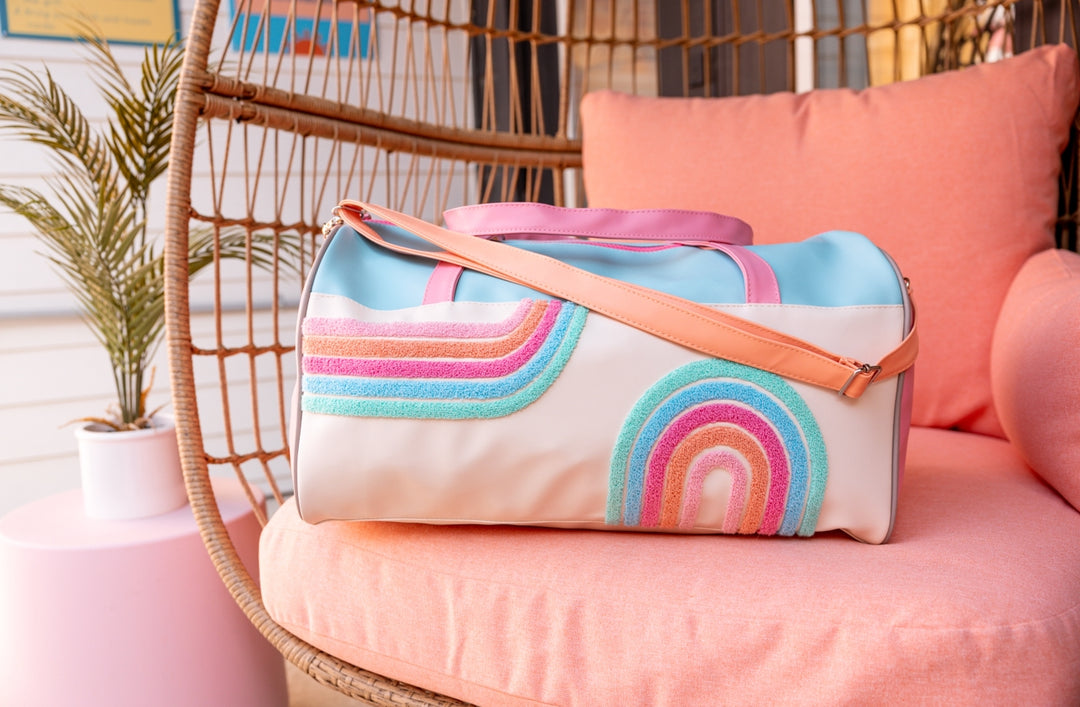 Duffle Bag - Double Rainbow (Light Blue / Pink)