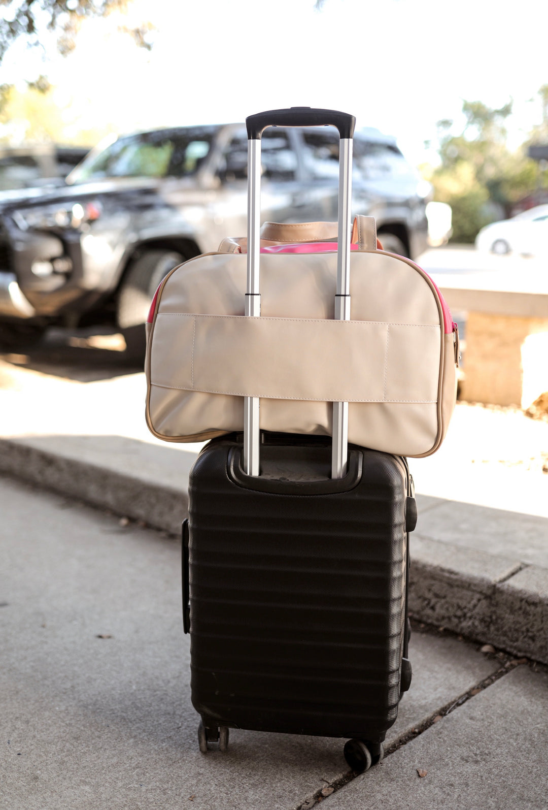 Duffle Bag (Cream/Pink) - Let's Go