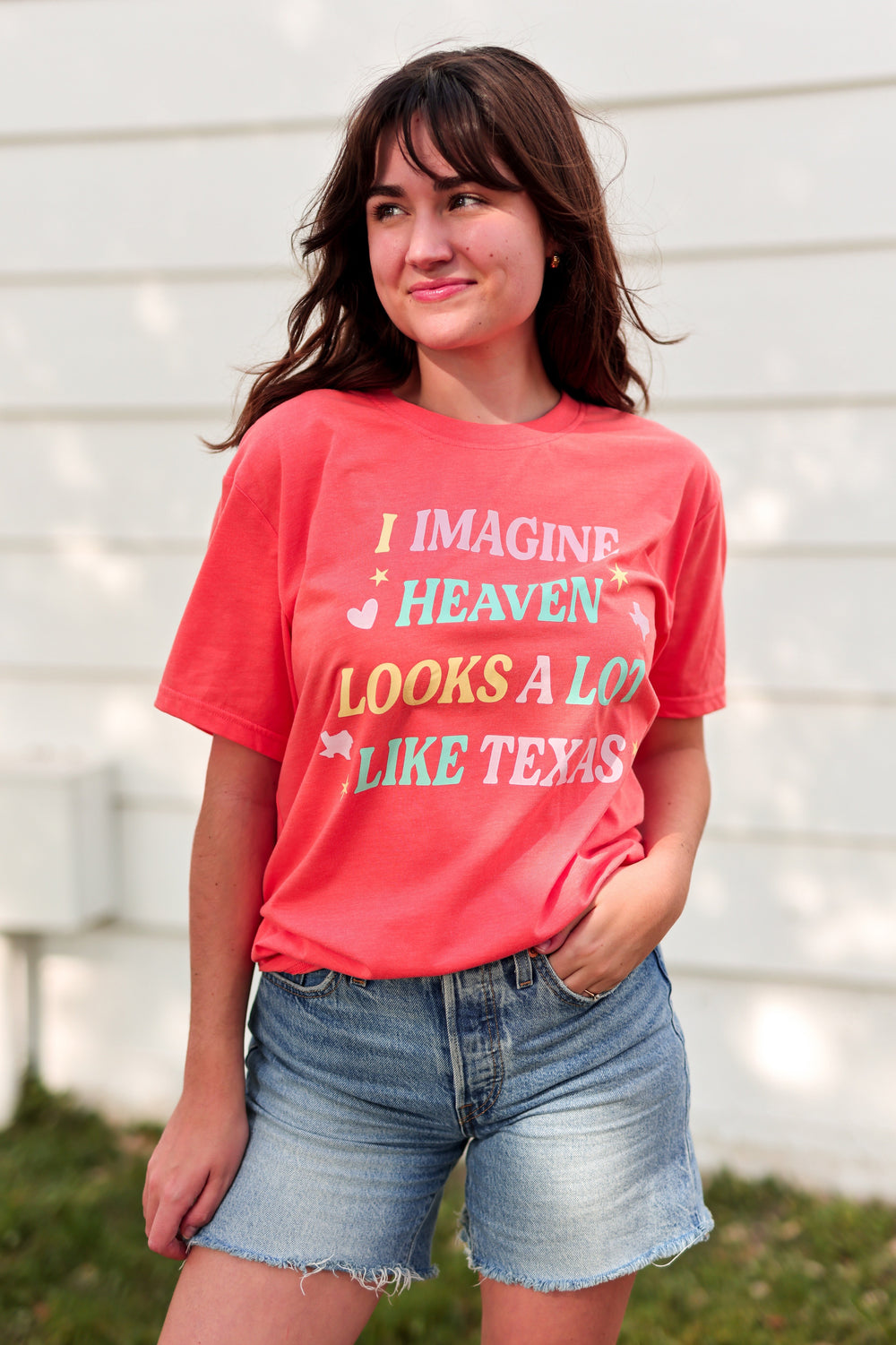 Heaven Looks Like Texas  SSTee-Heather Orange