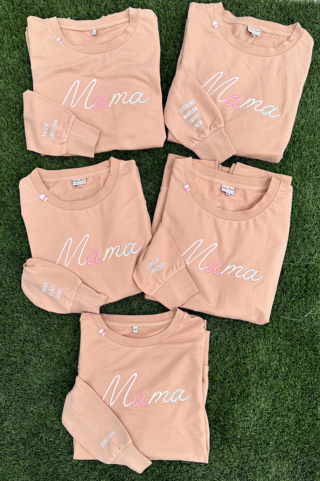 Custom - Mama 3D Embroidery (Taupe) - Sweatshirt