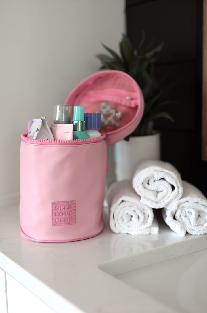 Barrel Toiletry Bag - Self Love Club (Pink)