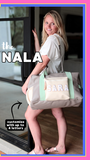 Custom Duffle Bag - NALA Color Block (Grey/Pistachio/Cream)