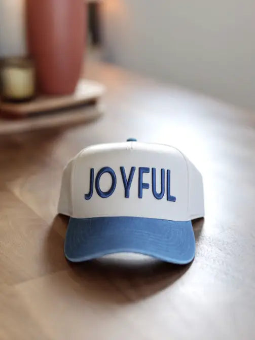 Trucker Hat - JOYFUL 3D Embroidery (Natural/Denim)