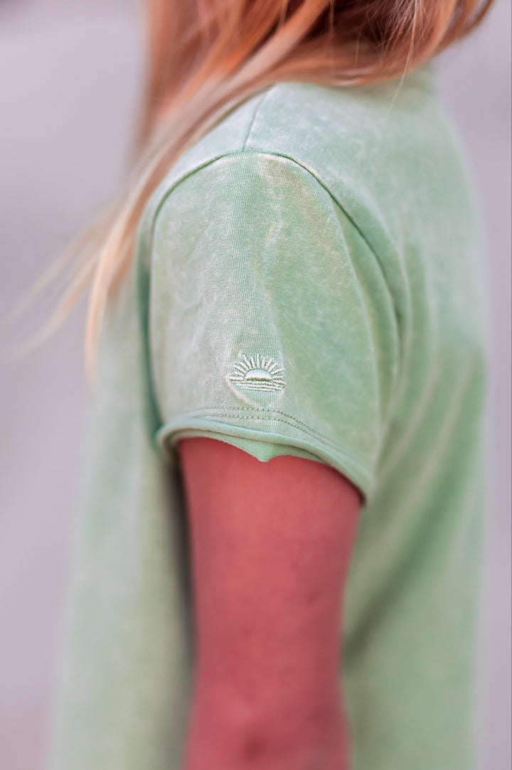 Mineral Wash T-Shirt Dress YOUTH  - Matcha