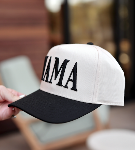 Trucker Hat - Mama 3D Embroidery (Natural/Black)