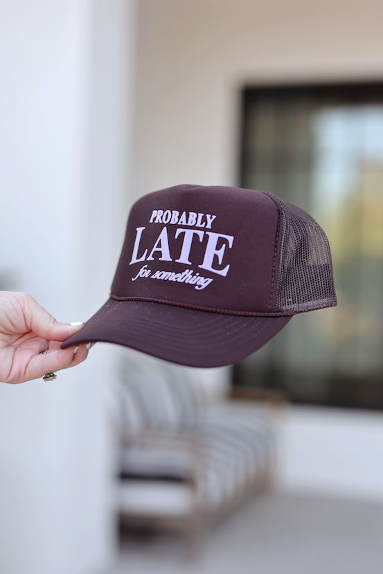 Trucker Hat - Probably Late For Something (Espresso/Lavender)