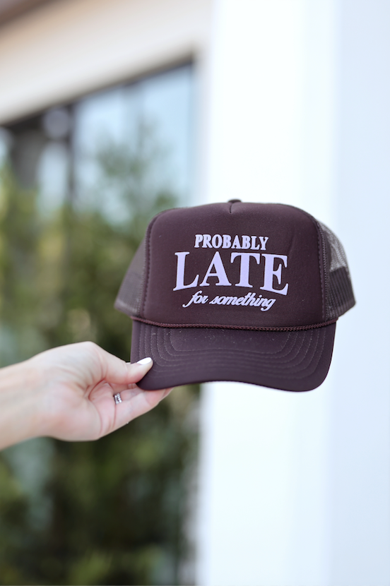 Trucker Hat - Probably Late For Something (Espresso/Lavender)