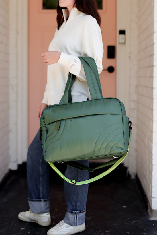 Modern Puffer Quilted Duffle - (Dark Olive)