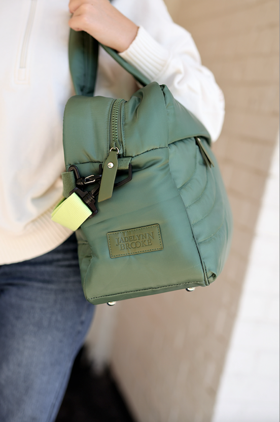 Modern Puffer Quilted Duffle - (Dark Olive)