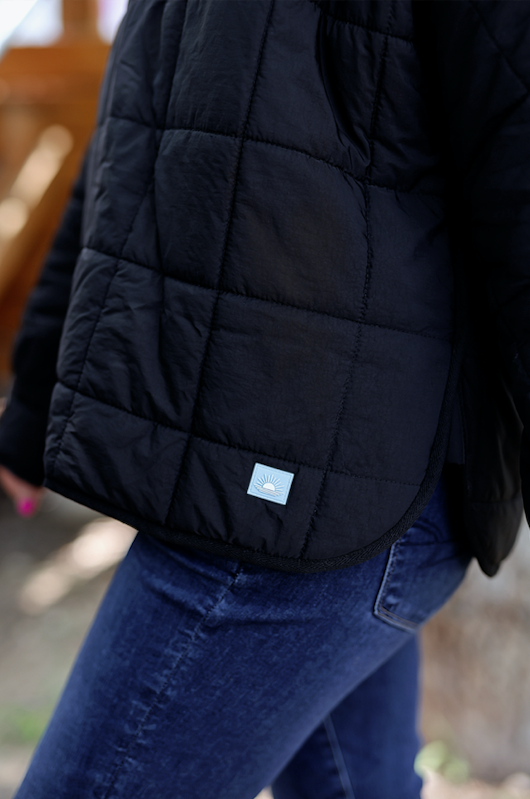 On Cloud Nine Puffer Hoodie - (Midnight/Sky Blue)