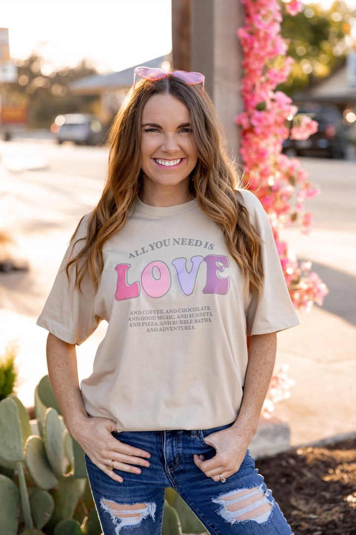 All You Need Is Love (light taupe) - Short Sleeve / Crew