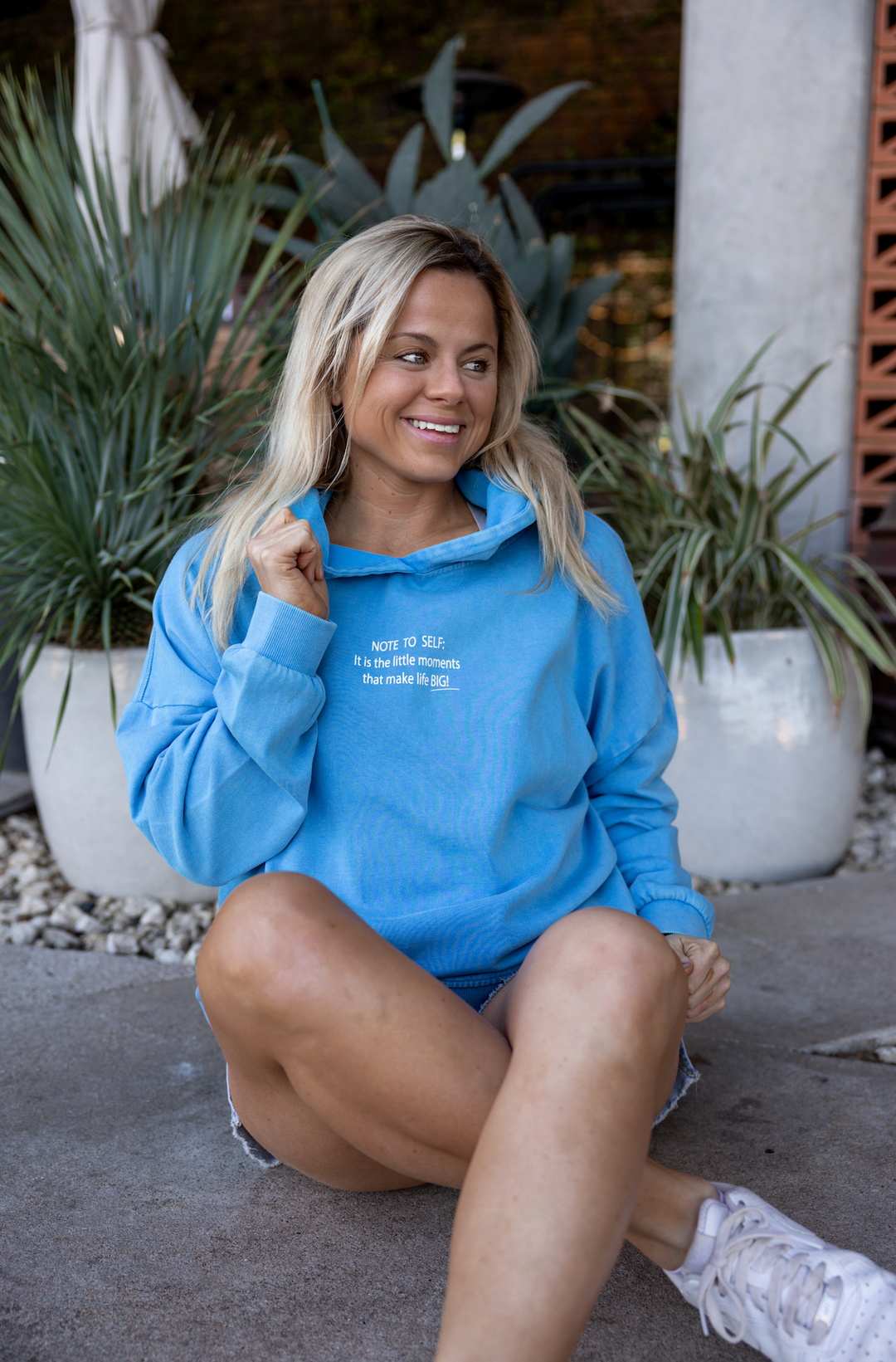 Enjoy The Little Things (Seaside Blue Acid Wash) - "My Go To" Oversized Sweatshirt / Hoodie