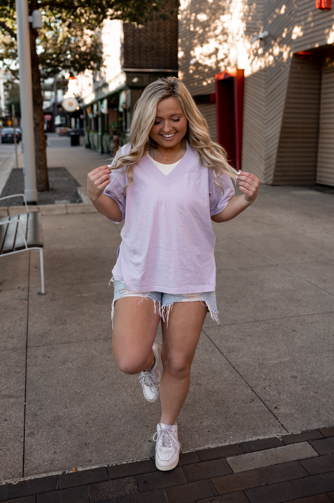 Boyfriend V-Neck - Short Sleeve (LILAC)