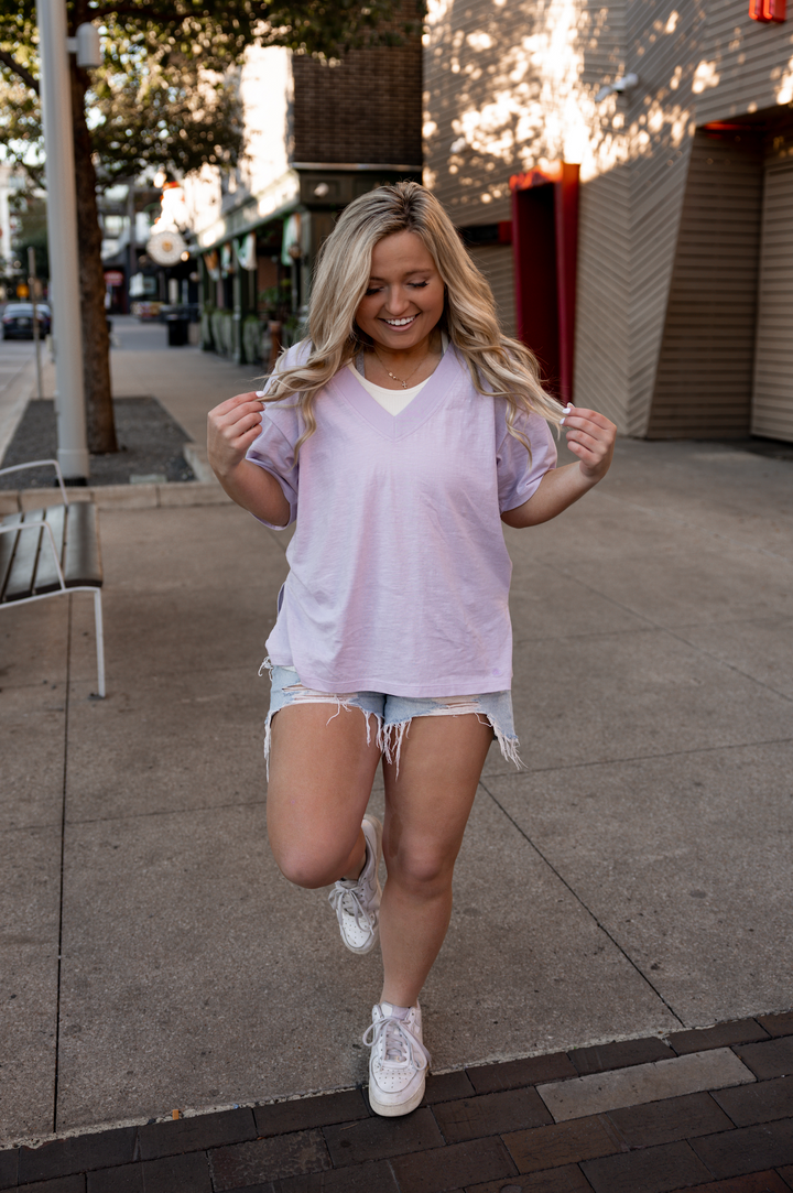 Boyfriend V-Neck - Short Sleeve (LILAC)