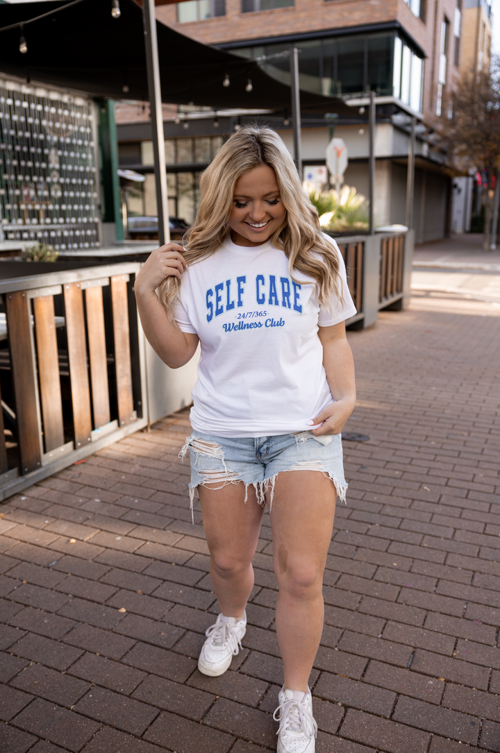 Self Care (White) - Short Sleeve / Crew