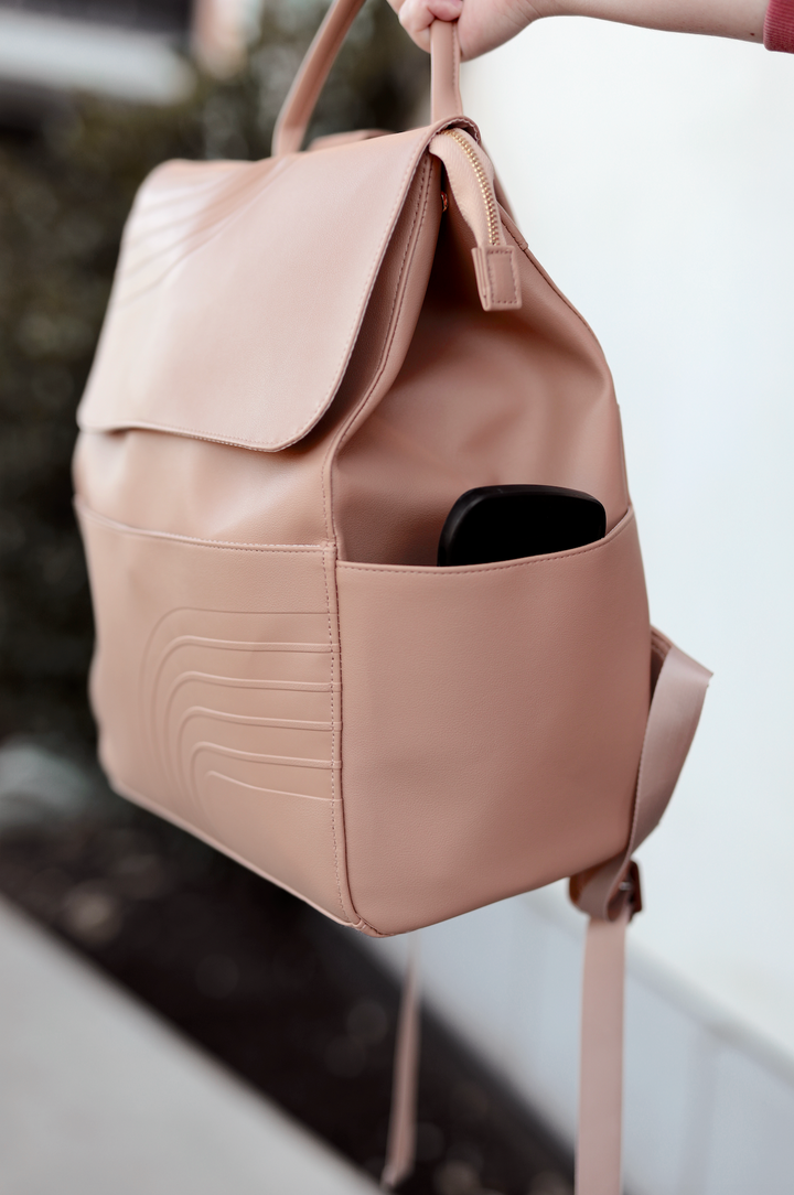 Everything Backpack - Embossed Rainbow (LATTE)