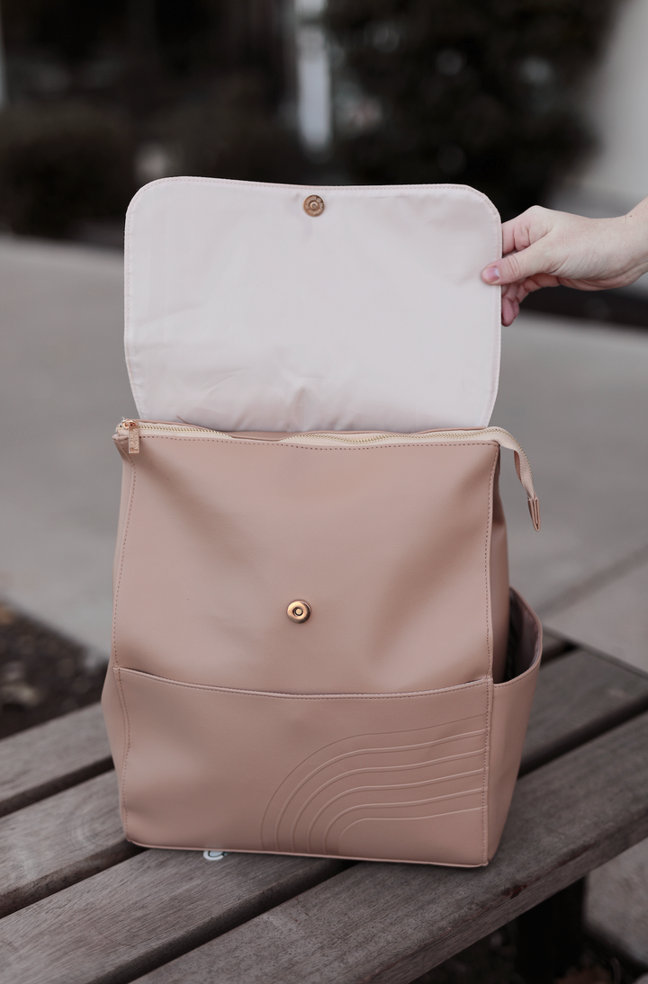 Everything Backpack - Embossed Rainbow (LATTE)