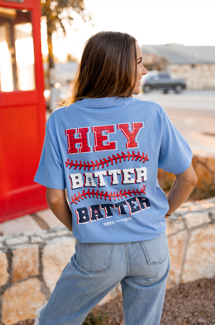 K&C - Hey Batter Batter (Sky Blue) - Short Sleeve / Crew