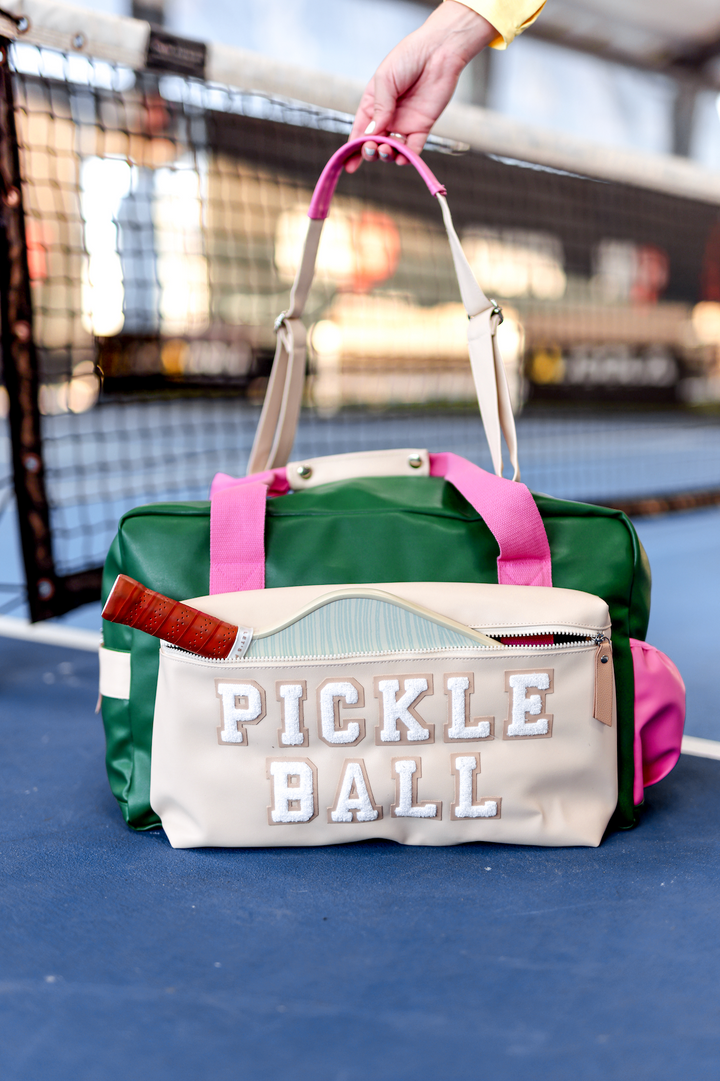 Duffle Bag - Pickleball VAIL Color Block (Green/Pink/Cream)