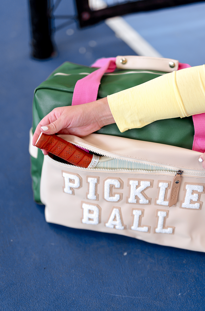 Duffle Bag - Pickleball VAIL Color Block (Green/Pink/Cream)