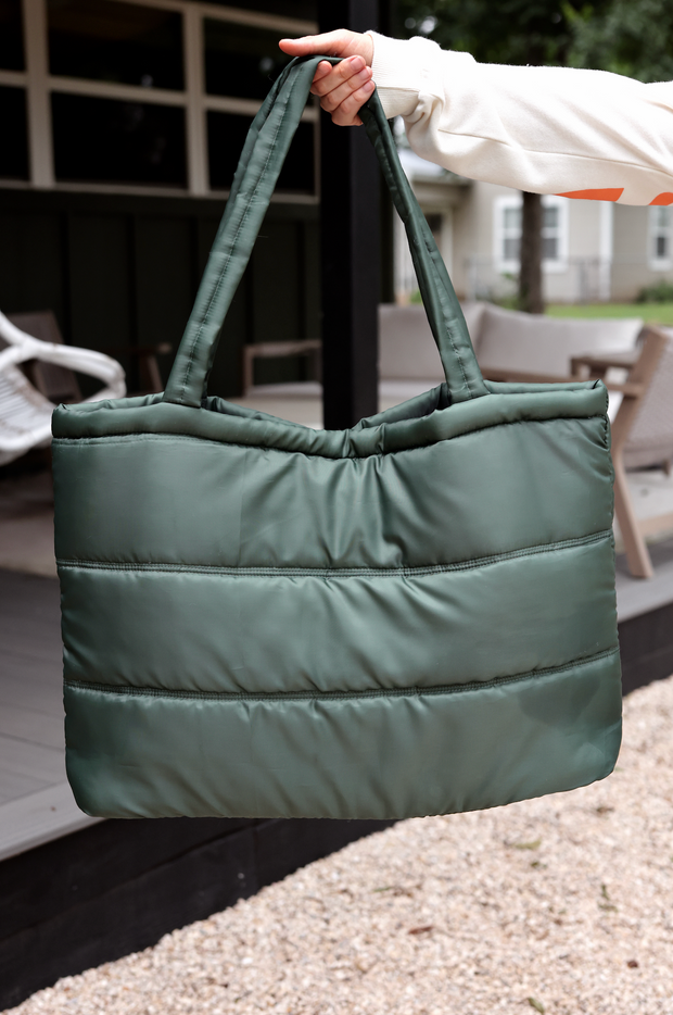 Carry All Puffer Tote - Mama (Olive)