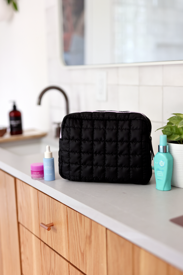 On Cloud Nine Puffer Cosmetic Bag - (Midnight)