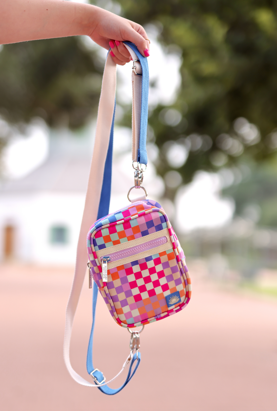 Crossbody Purse - Happy Checker (Multi Colored)