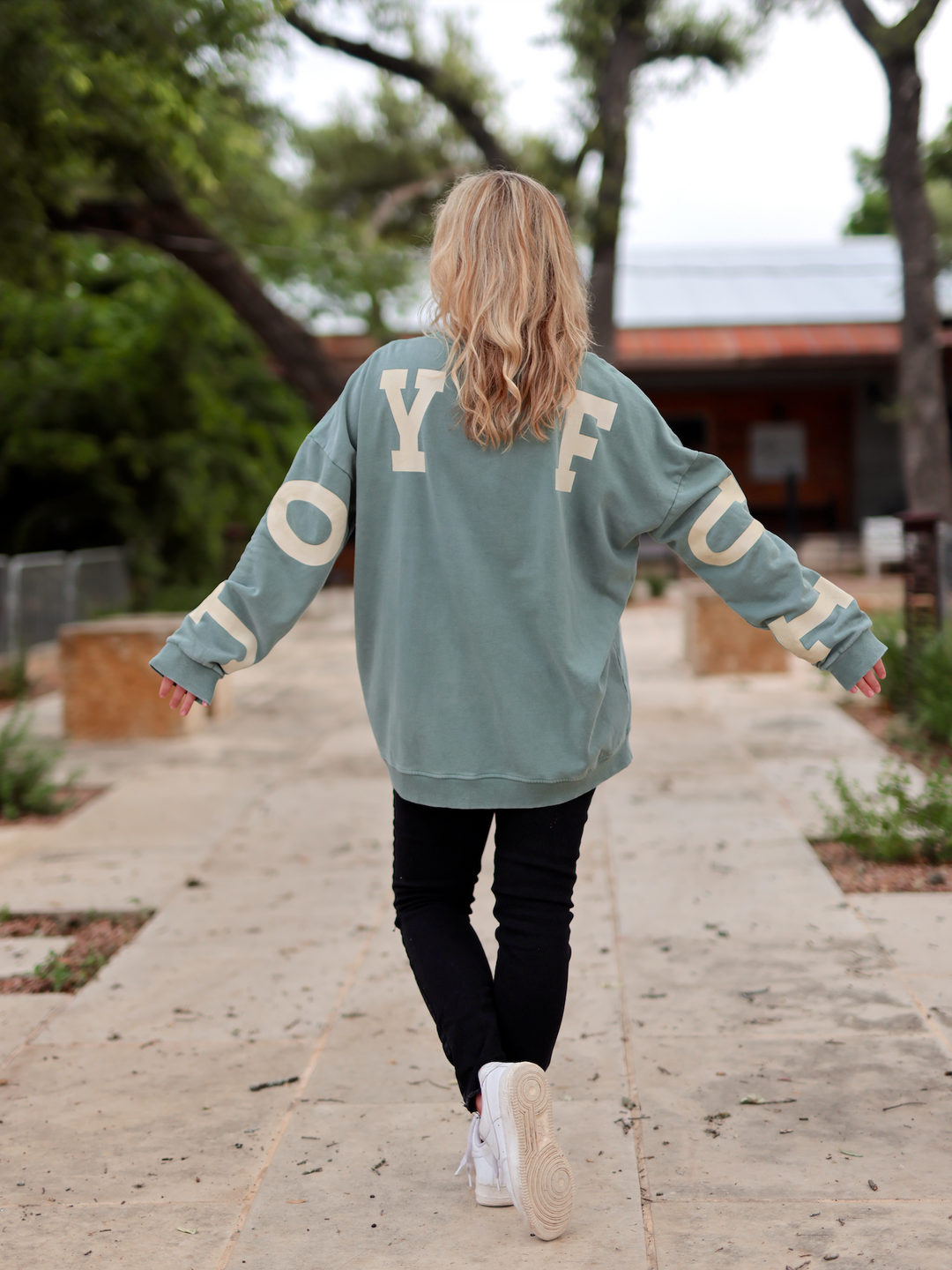 Joyful (SAGE GREEN) - "My Go To" Oversized Acid Washed Sweatshirt