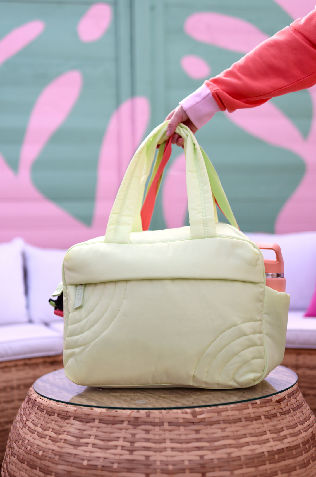 Modern Puffer Quilted Duffle -(Lime)