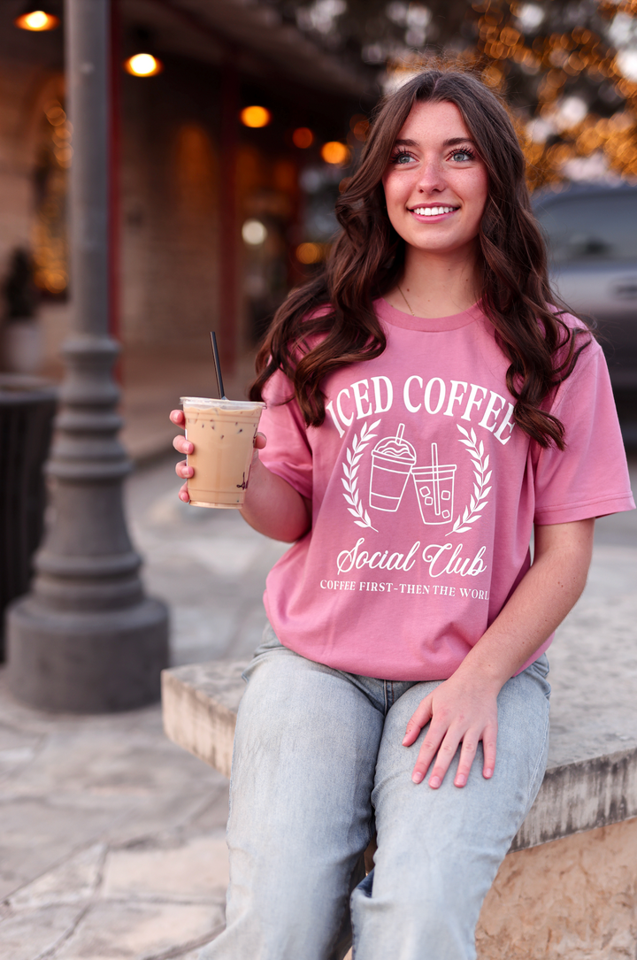 K&C - Iced Coffee Social Club (Petal) - Short Sleeve/Crew