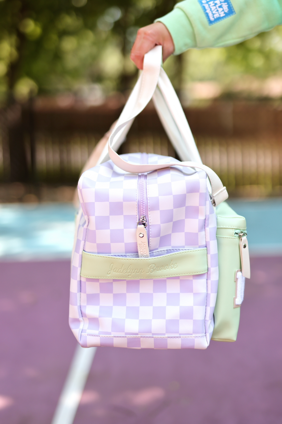 Custom Duffle Bag - Daydream Checkered (Lime/Lilac/Cream)
