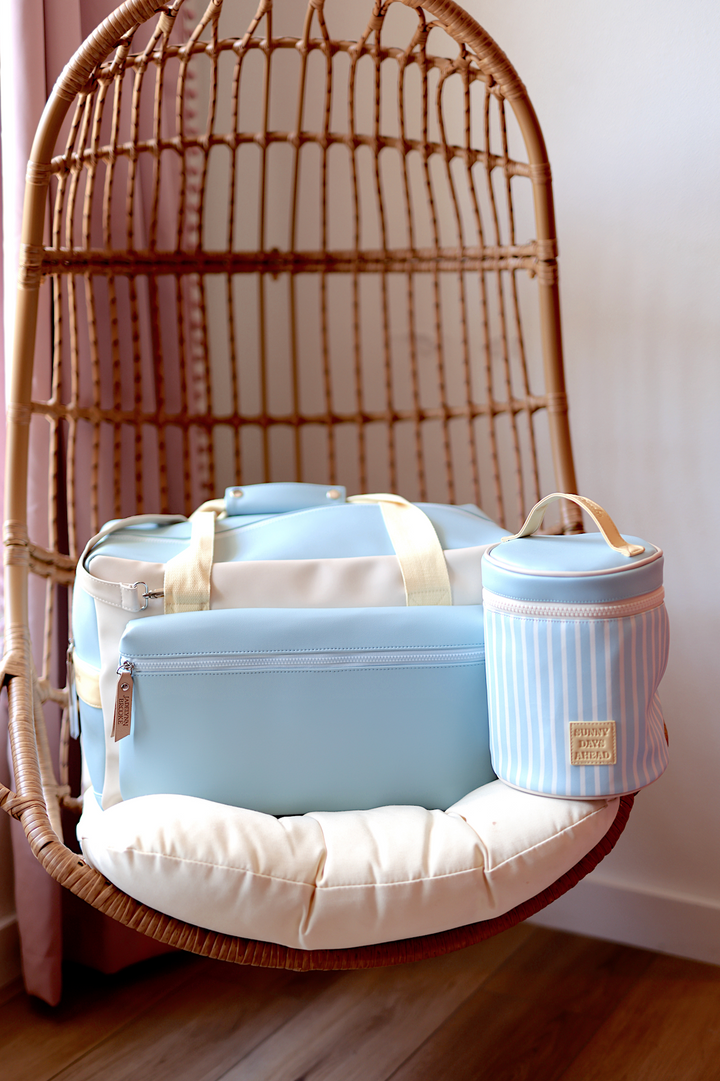 Duffle Bag - The Nantucket Color Block WITHOUT customization (Ivory/Seaside Blue/Sunny Yellow)