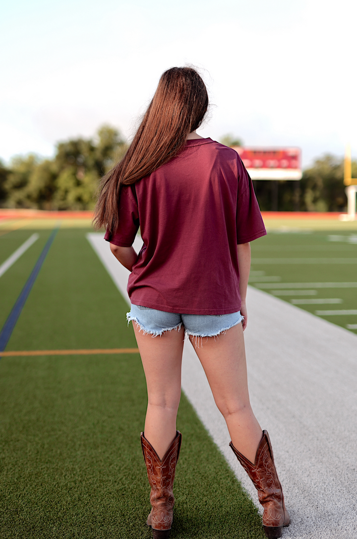 HOWDY - Home Team Mineral Wash Tee - (Maroon) S/S