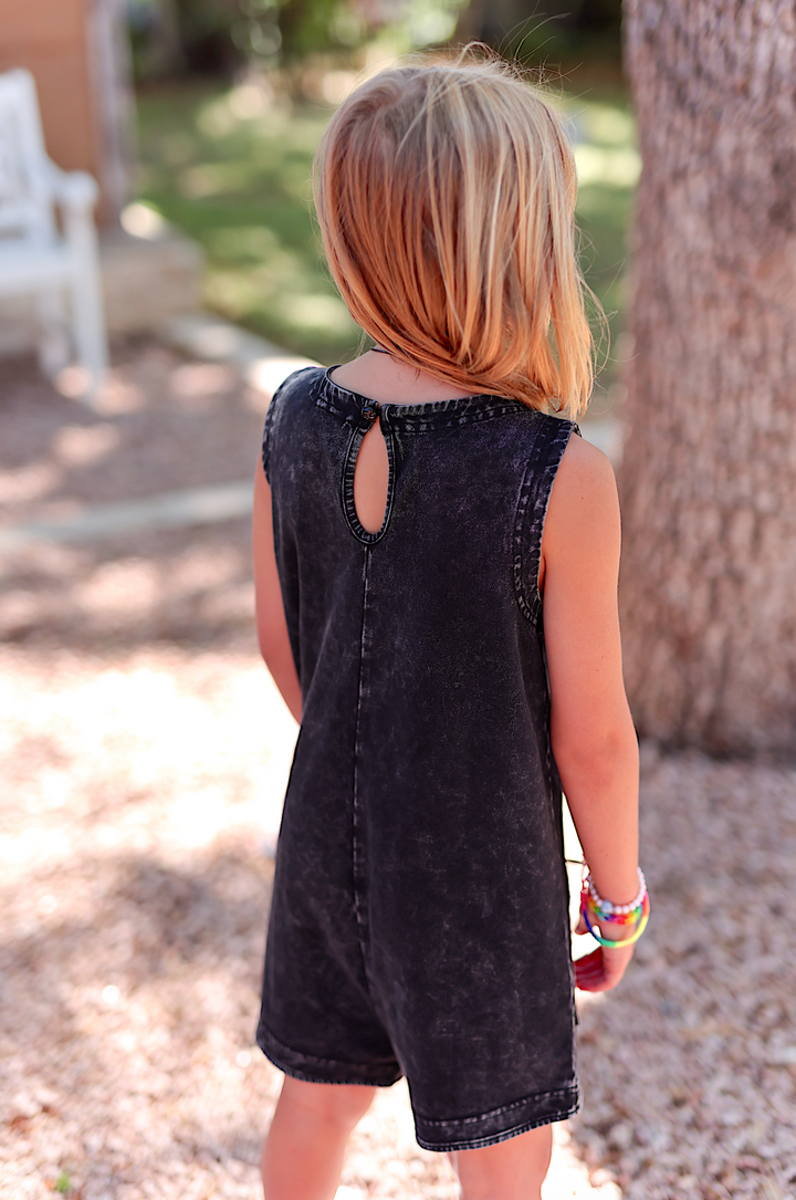 Tailgate Mineral Wash YOUTH Romper - (Midnight)