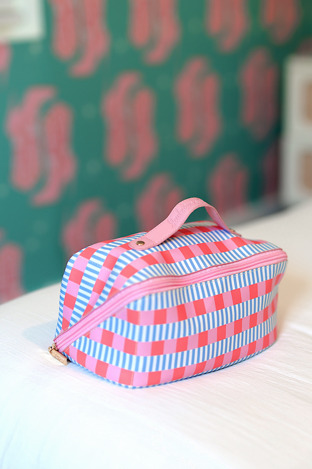 Hold All Cosmetic Bag - Blaze WITHOUT customization (Blue/Pink/Orange Checkered)
