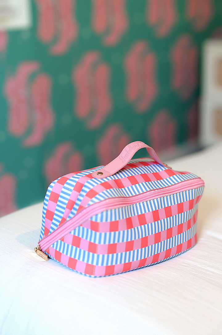 Hold All Cosmetic Bag - Blaze WITHOUT customization (Blue/Pink/Orange Checkered)