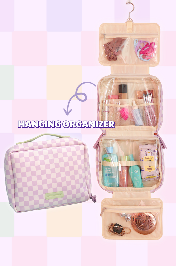 Hanging Organizer - Daydream Checkered WITHOUT customization (Lime/Lilac/Cream)