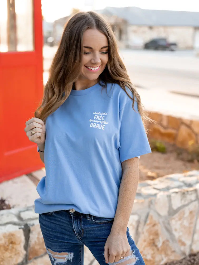 K&C -Our Heroes Don't Wear Capes - (sky blue) Short Sleeve / Crew