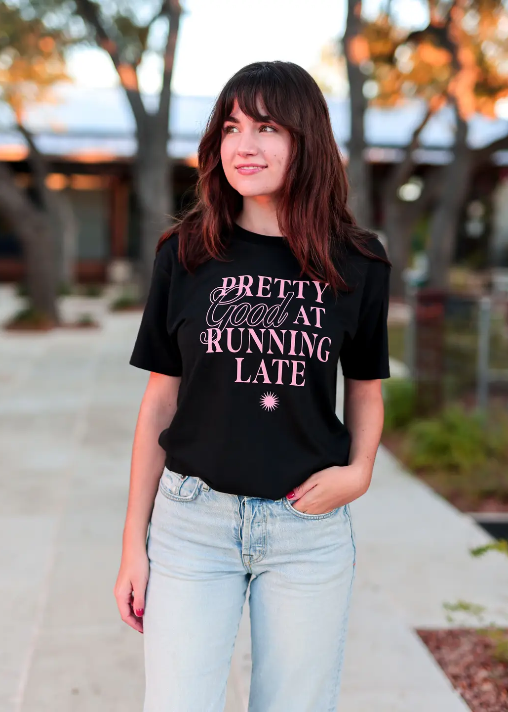 K&C Pretty Good At Running Late - (Black) S/S Crew
